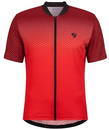 Ziener NELETE - Maglia da Ciclismo da Uomo, per Mountain Bike, Traspirante, ad Asciugatura Rapida, Elastica, a Maniche Corte, Rosso, 48