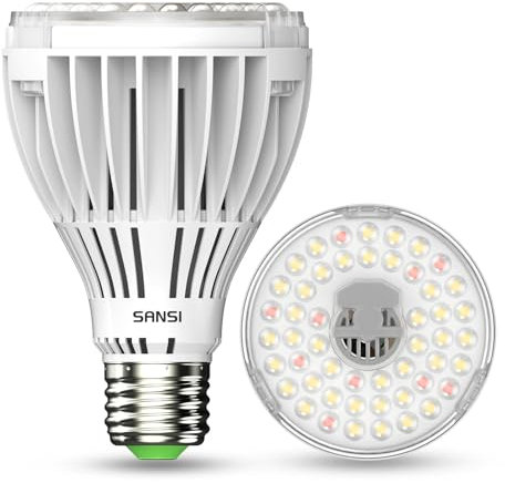 SANSI Lampe LED 30 W à spectre complet pour plantes d'intérieur E27 avec PPFD élevé, lampe de culture 4000 K 660 nm avec angle de rayonnement de 60° pour semis, légumes, fleurs, culture hydroponique