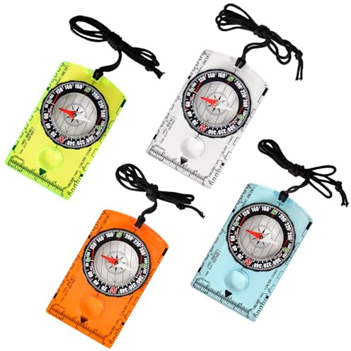 Brújula Profesional,Brujulas de Orientacion, Brujula Impermeable, Brújulas para Exteriores,Portátil, Multifuncional,Diseño Fluorescente,con Cordón, para Senderismo y Supervivencia al Aire Libre