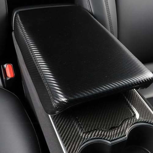 Housse d'accoudoir en cuir pour Tesla Model 3 Y pour contrôle central, protège contre les rayures et les dommages (noir)