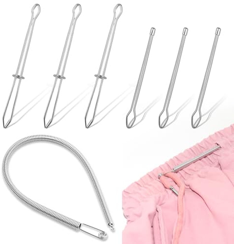 Notoke 7 Stück Seileinfädler, Einziehnadel Durchziehhilfe in 3 Designs, Elastizität Durchziehnadel, Einfädler Tweezer, Haushalt, DIY Kordel Einfädler Clip Nähwerkzeug für Jogginghosen,Kapuzenpullis