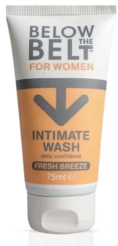 Below The Belt Female Intimate Wash, Soap-Free Feminine Wash, Daily pH-Balanced Cleanser with Fresh Breeze Scent - 75ml