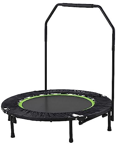 Tunturi Erwachsene klappbares Fitness Trampolin Ø 104cm mit Stange und Randabdeckung/Jumping Fitness Trampolin/Rebounder