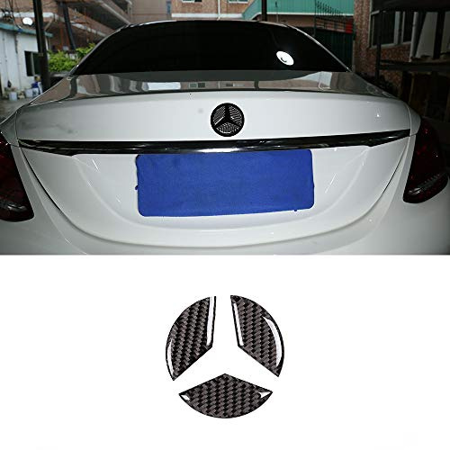 YIWANG 3 st äkta kolfiber bil bakdörr lastbil stövel emblem emblem klistermärke för Benz C klass W205 2016-2019 biltillbehör