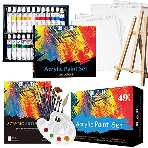 24 Tuben Ölfarben Set - 24 Tuben 12ml - hochwertige schadstofffreie Farbe mit dichten und satten Pigmenten - problemlos auf Leinwand, Ton, Tapeten oder dekorativen Fenstern anwendbar