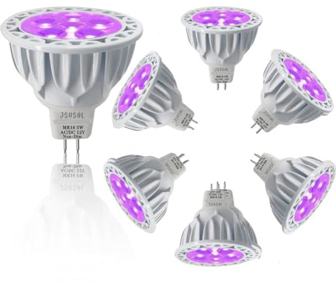 JSVSAL MR16 GU5.3 LED Bulb,Purple, 5W 12V,Not Dimmable,6-Pack