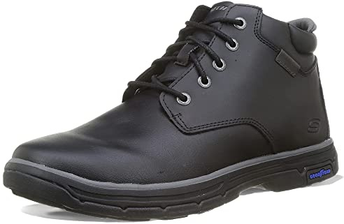 Skechers Homme Segment 2.0 Brogden Bottine Chukka, Cuir Noir, 43 EU
