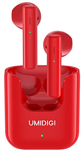 UMIDIGI AirBuds U Wireless earbuds,Ear buds,Headphones with Mic,Bluetooth 5.1 Earphones in-Ear,Touch Control Bluetooth Headphones, 24H Playing Time (Red)