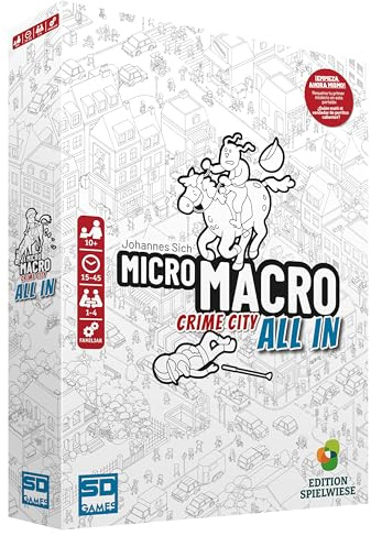SD GAMES - Micro Macro. All IN - Juego de Cartas cooperativo de Detectives - Papel - 19X27X4cm