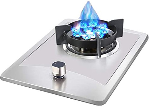 Estufa de Gas Nueva, Placa de Gas de Acero Inoxidable, Placa de cocción portátil, Cocina Individual de sobremesa/empotrada, con retardador de Llama, fácil de Limpiar, Compatible con Todos lo