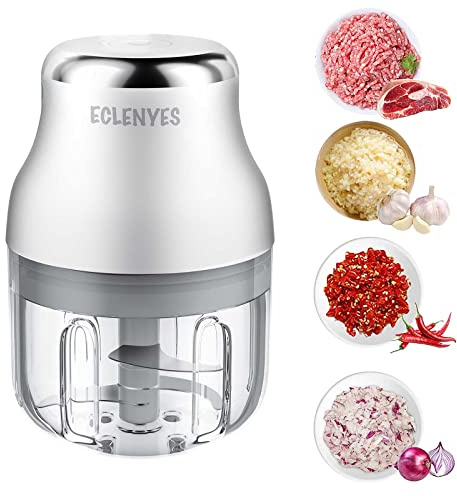 Garlic Chopper, Mini Food Processor, USB Rechargeable Mini Chopper, Powerful Garlic Crusher, Blender to Vegetable, Wireless Vegetable Chopper for Ginger, Chili, Fruit, Meat, etc（250ML）