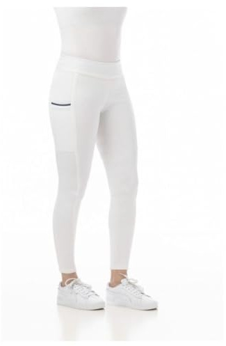 Riding World – Ridleggings dam & flickor Agadir | leggings för ridning | ridbyxor med full silikon och bred midja | ridbyxor med 2 mobiltelefonfickor | ridkläder i många storlekar och färger, Vit, 32