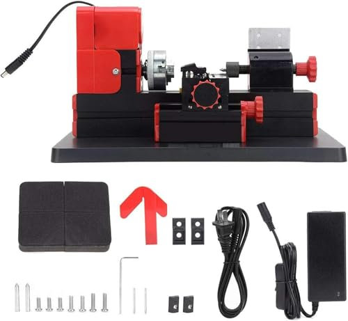 AFLEPCBRQ Mini Torno Mtetal, 24W 20000Rpm Mini Torno De Madera Multifunción Torno Giratorio De Metal, Fresadora En Miniatura DIY Miller