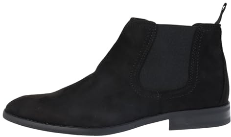TruClothing Men's Boots Slip On Suede Leather Lined Chelsea Ankle Shoes - Black 11 UK