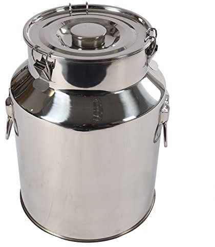 Pot à Lait En Acier Inoxydable 28L - Bidon de Transport de Lait de Ferme - Bidon de Baratte à Lait - Dans Les Applications Domestiques Et Commerciales (22L)