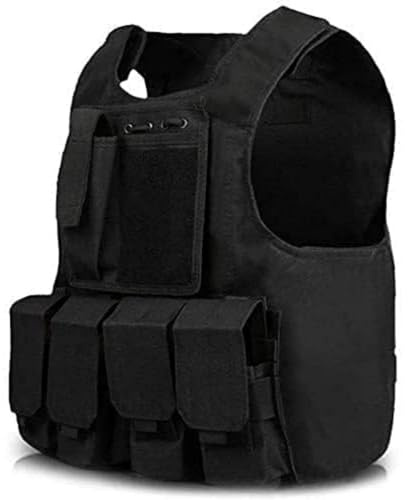 Taktisk väst för barn, skyddande airsoft-väst för barn, justerbar paintballväst med avtagbar påse ungdom för pojkar flickor