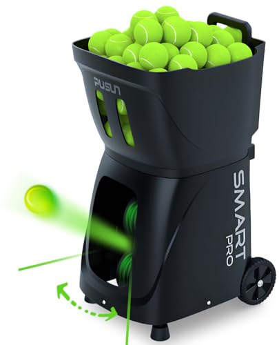 PUSUN｜PT-Smart Pro Internal Oscillation Tennis Ball Machine: App with 12 Built-in Training Modes, 28-Pt Custom Drills,75MPH, 5H,32.6lb Portable for Tennis & Padel,Training, Practice,Beginners to Pros