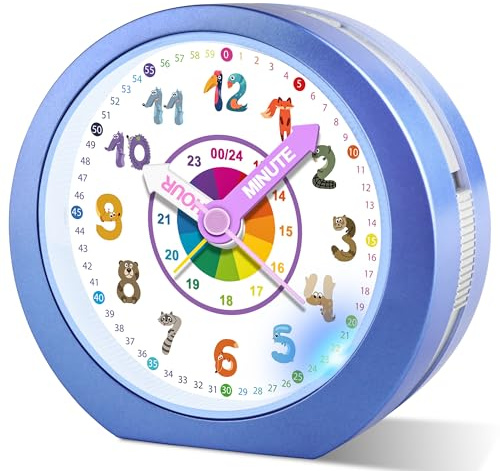 Ayybboo Analog Wecker Kinder Ohne Ticken für Kinderzimmer