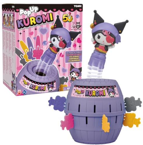 TOMY Pop Up Kuromi Game - Fast-Paced Surprise Action Game with Pop-Up Figure – Officially Licensed Kuromi from Sanrio - 2–4 Players - Ages 4+