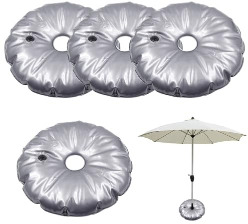 mizikuu 4 Pezzi Sacchetto del Peso Dell'Acqua Rotondo, 37cm Borsa Pesi Base Ombrellone può Contenere 3L di Acqua Porta per Sacca d'Acqua Portatile Pieghevole Bandiera per Spiaggia Patio Tenda Terrazzi