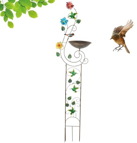 Eastuy Bebedero para Aves De Jardín - para Pájaros Autónomo | Soporte para Plantas con Estaca Decorativa para Jardín Patio Césped Y Patio