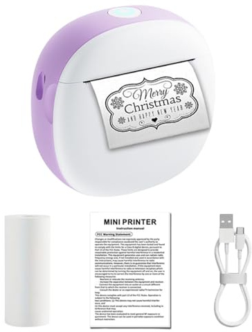Uqezagpa Autocollant de poche pour imprimante et notes - 1 rouleau de papier inclus - Machine photo sans encre pour étiquettes scolaires