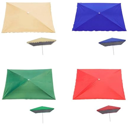 Toldo de repuesto para sombrilla de patio de 6.5 pies, 8 pies, 9 pies, 10 pies, tela impermeable y protectora UV para 6/8 varillas, cubierta de parasol para mercado al aire libre