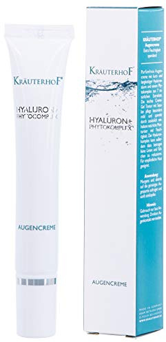 Kräuterhof® Augencreme (20ml) – reduziert Linien & Falten, spendet intensive Feuchtigkeit mit Hyaluronsäure & Phytokomplex, Squalan pflegt die Haut besonders mild, für empfindliche Haut geeignet