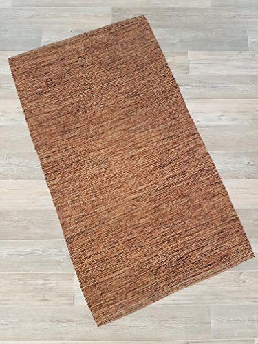 Kottig Fleckerlteppich Handweb Fleckerl Teppich Flickenteppich Mallorca 70x130 cm braun