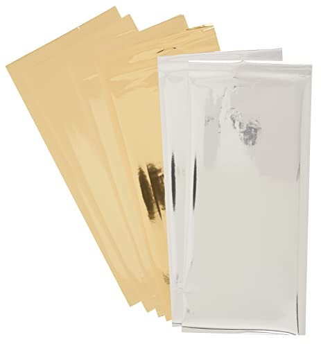 Transferfolie 6 Stück 22x10cm metallic 4 x Gold, 2 x Silber