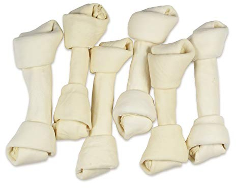 hotspot pets 5 Pack - 8-9 Inch Large Rawhide Dog Chew Bones - Made from Grass Fed Brazilian - Great for Dental & Oral Care for Aggressive Chewers Large Dogs (5 Pack)