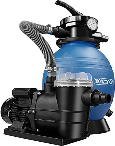Monzana® Pompe Filtre à Sable 9.600 l/h 400W 1200g Boules Filtration raccord 2en1 32-38mm système de Filtre à Sable vanne 7 Voies Pompe Piscine