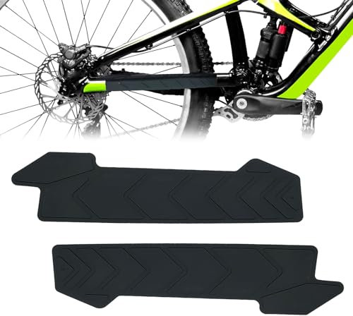Zueyen Fahrrad-Kettenstrebenschutz, MTB-Silikon-Kettenstrebenschutz, leicht, schützt Ihren Fahrradrahmen für die meisten Fahrräder, 2 Stück
