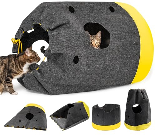 Cat Play Bag Collapsible Cat Activity Center Mat Play Rug Cats Activity Adventure Carpet Cats Tunnel Bags Drill Sleeping Bag Crinkle Bags for Indoor