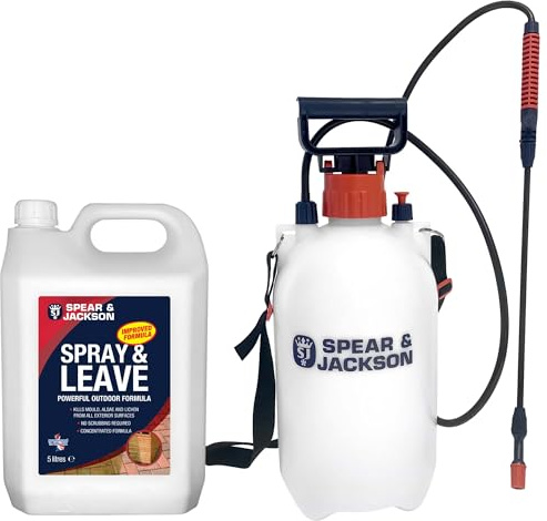 Spear & Jackson 5L Spray and Leave Concentrate - 5L Garden Sprayer, Mould, Algae and Lichen Remover 5 Litre