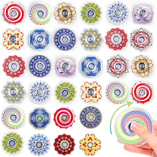 20 Pack Mini Fidget Spinner Toys, for 8-12 3-5 Party Favors Supplies, Desk School Toy Anxiety Relief, Treasure Box for Classroom Prizes, Halloween Treats Toys Bulk (Random)