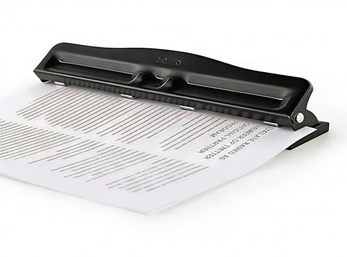 Adjustable 4-Hole Paper Puncher for A4 Refills, 4 Hole Punch Binder Hole Puncher with 6mm Hole Diameter for Office and School Supplies