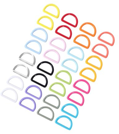 Angoily 48 St D Plastspännen Semicirkel Nylon DIY Väsktillbehör för Handväskor Ryggsäckar Halsband Remmar Färgglada Praktiska Nyckelringar och Hållbara