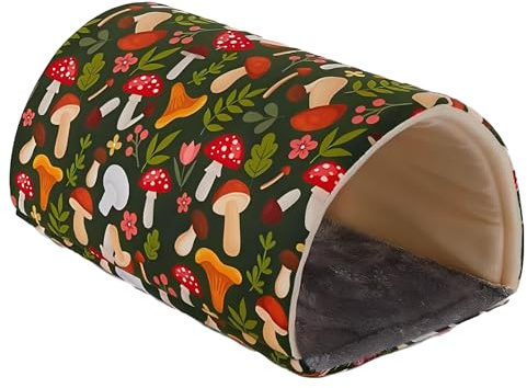 Letto a tunnel per porcellini d'India, 15 x 10 cm, letto per criceti con tappetino lavabile, accogliente cuccia per conigli, piccoli animali, accessori per conigli nani, cincillà, furetti, ratti