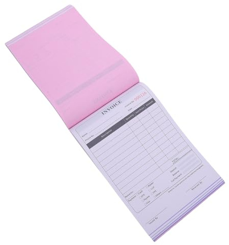 jojofuny Carnet de Reçus Factures Commerciales en Anglais, Formulaire en Deux Parties 100 Pages, Format Standard Conforme Normes Douanières, Papier Résistant pour Petites Entreprises