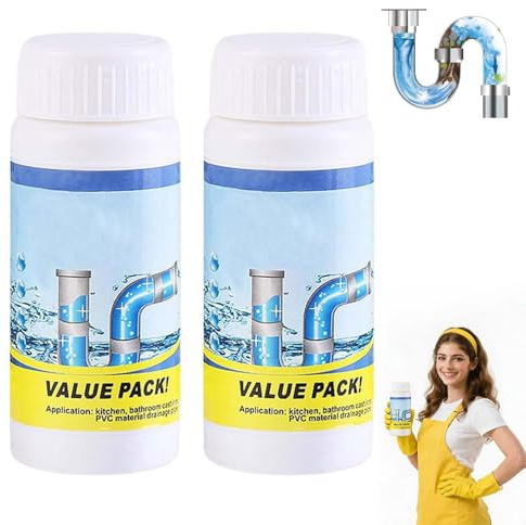Drainelix pulitori per scarichi in schiuma extra forte, pulitore per scarichi del lavello, altamente efficace con schiuma attiva, include spazzola di scarico, adatto per tutti i tubi in cucina (2 PCS)