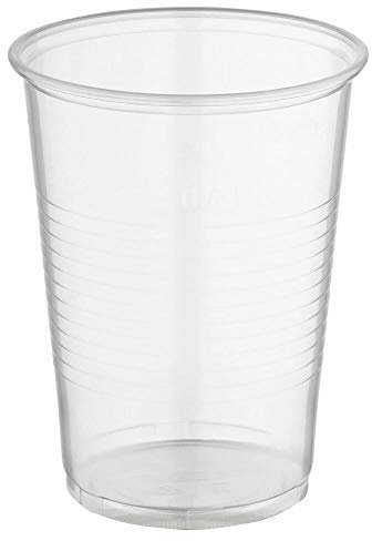 FALAMBI 200 Stk. Trinkbecher 400ml - Plastikbecher Einwegbecher Bierbecher aus Kunststoff PP (Polypropylen), Transparent klar, Ausschankbecher, mit Eichstrich