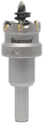 Starrett Tungsten Carbide Tipped Hole Saw - SM26 Sheet Metal Cutter With Arbor & Pilot Drill Bit - For Drilling Stainless Steel Aluminum Alloy - 26 mm