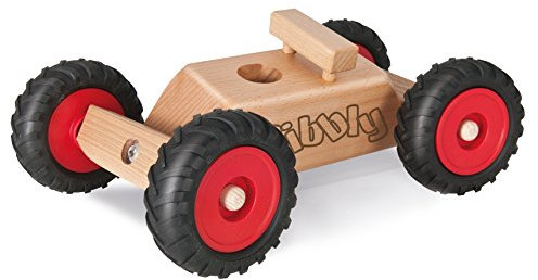 rewoodo Kibbly inkl. 6x Straßenmalkreide Straßenkreide Holzauto Premium Holzspielzeug aus Deutschland