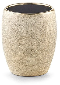 'Zeller 18757 bicchiere per spazzolino da denti Glitter, Gres, Oro, 8.1 x 8.1 x 9.80 cm
