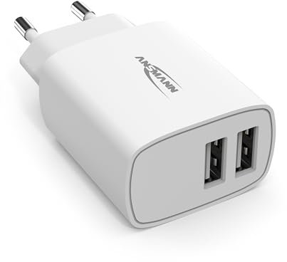 ANSMANN 2-Port Dual USB Ladegerät 2.4A - USB Charger mit Smart-IC Ladesteuerung, Netzteil besonders geeignet für iPhone, Samsung Galaxy, Huawei, Xiaomi, Tablet, GoPro, e-Book Reader, etc.