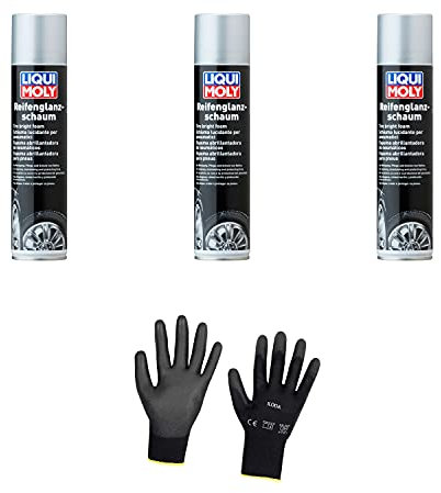 Iloda 3xOriginal Liqui Moly 400ml Reifenglanzschaum 1609 Schutzhandschuhe