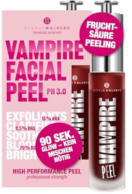 VAMPIRE FACIAL PEEL® – Fruchtsäurepeeling - 16% AHA + 5% TXA Peeling mit Sofort-Effekt – Porenverfeinernd – Glow-Boost – gegen Pigmentflecken – Vegan – pH 3.0 – kein Mischen nötig