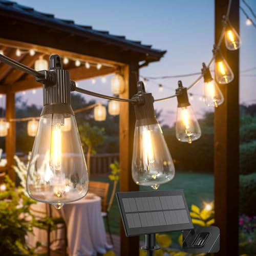 Kawaya Solar Lichterkette Außen 10M Lichterkette Aussen, IP65 Wasserdicht