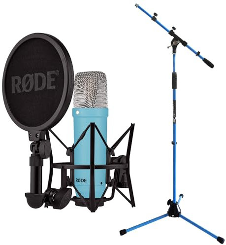 Rode NT1 Signature Blue Studio-Kondensator-Mikrofon + keepdrum MS106BL Mikrofonständer Blau